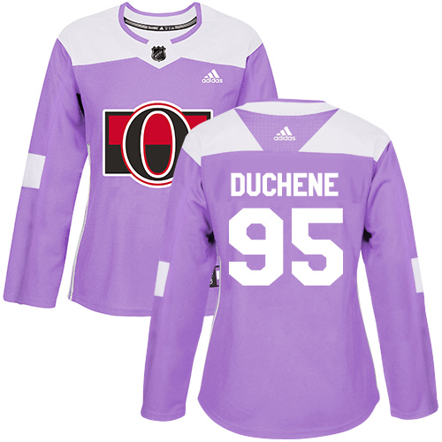 Adidas Senators #95 Matt Duchene Purple Authentic Fights Cancer Women's Stitched NHL Jersey
